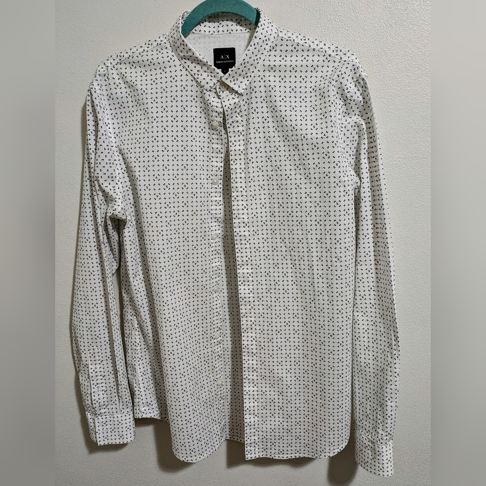 Armani Exchange Casual Shirt with Snap Down Collar